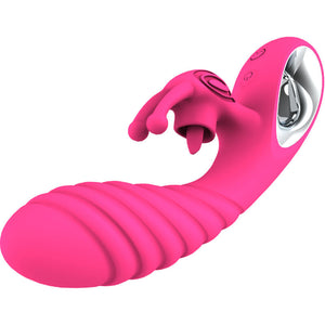 Armony – Vibrateur vicky rabbit avec langue anneau de tirage fuchsia