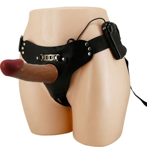Pretty Love – Starks slip harnais dildo vibrant multi-vitesses 17,5 cm marron clair