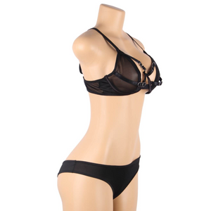 Subblime – Ensemble deux pièces de soutien-gorge transparent et bandes S/M