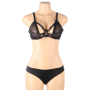Subblime – Ensemble deux pièces de soutien-gorge transparent et bandes S/M