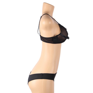 Subblime – Ensemble deux pièces de soutien-gorge transparent et bandes S/M