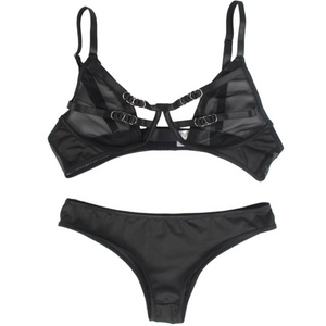Subblime – Ensemble deux pièces de soutien-gorge transparent et bandes S/M