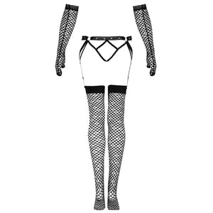 Livco Corsetti Fashion – Ensemble nemalia jarretière + bas + gants noir
