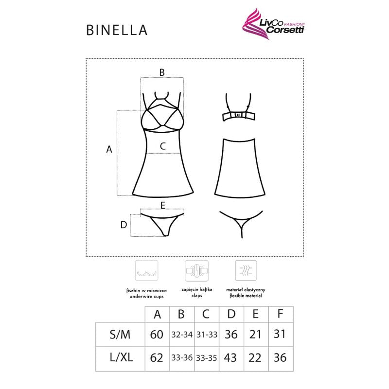 LIVCO CORSETTI FASHION - BINELLA SET BABYPOP + TANGA NEGRO