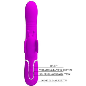 Pretty Love – Vibrateur multifonction lapin 4 en 1 papillon fuchsia