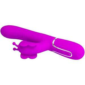 Pretty Love – Vibrateur multifonction lapin 4 en 1 papillon fuchsia