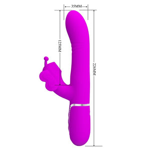 Pretty Love – Vibrateur multifonction lapin 4 en 1 papillon fuchsia