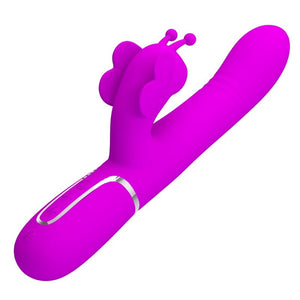 Pretty Love – Vibrateur multifonction lapin 4 en 1 papillon fuchsia