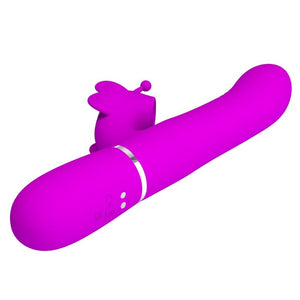 Pretty Love – Vibrateur multifonction lapin 4 en 1 papillon fuchsia