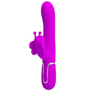 Pretty Love – Vibrateur multifonction lapin 4 en 1 papillon fuchsia