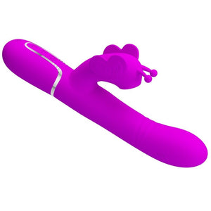 Pretty Love – Vibrateur multifonction lapin 4 en 1 papillon fuchsia