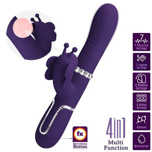Pretty Love – Vibrateur multifonction lapin 4 en 1 papillon violet