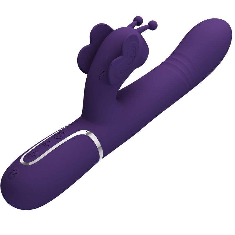 PRETTY LOVE - VIBRADOR RABBIT MULTIFUNCTION 4 IN 1 MARIPOSA MORADO