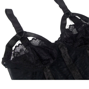 Subblime – Teddy avec jarretière détail poitrine noir