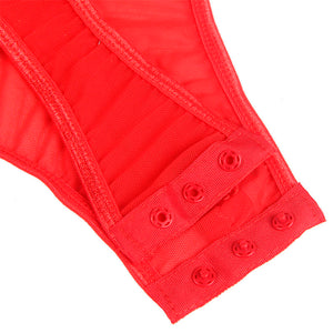 Subblime – Teddy avec jarretière détail poitrine rouge