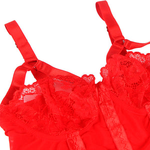 Subblime – Teddy avec jarretière détail poitrine rouge