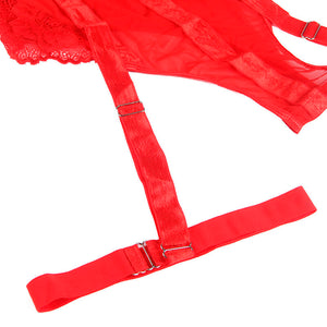 Subblime – Teddy avec jarretière détail poitrine rouge
