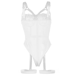 Subblime – Teddy avec jarretière détail poitrine blanc