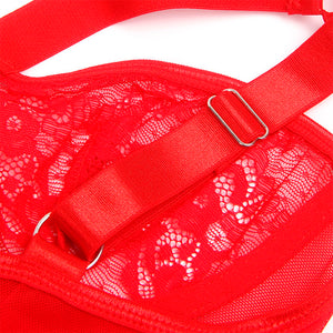 Subblime – Teddy avec jarretière avec détail dentelle et bandes rouge