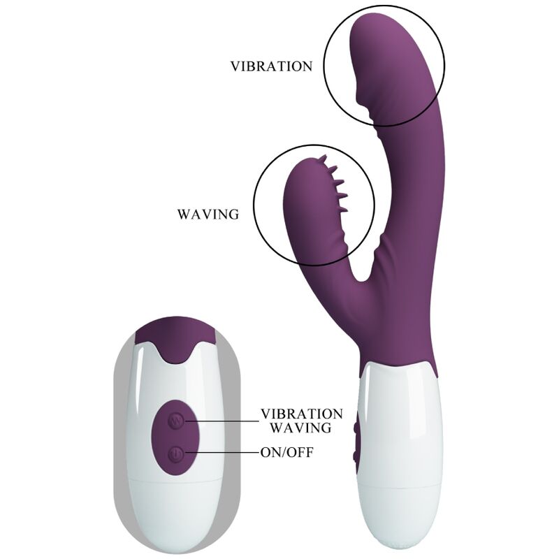 PRETTY LOVE - ANDRE VIBRADOR RABBIT &amp; ESTIMULADOR PUNTO G MORADO