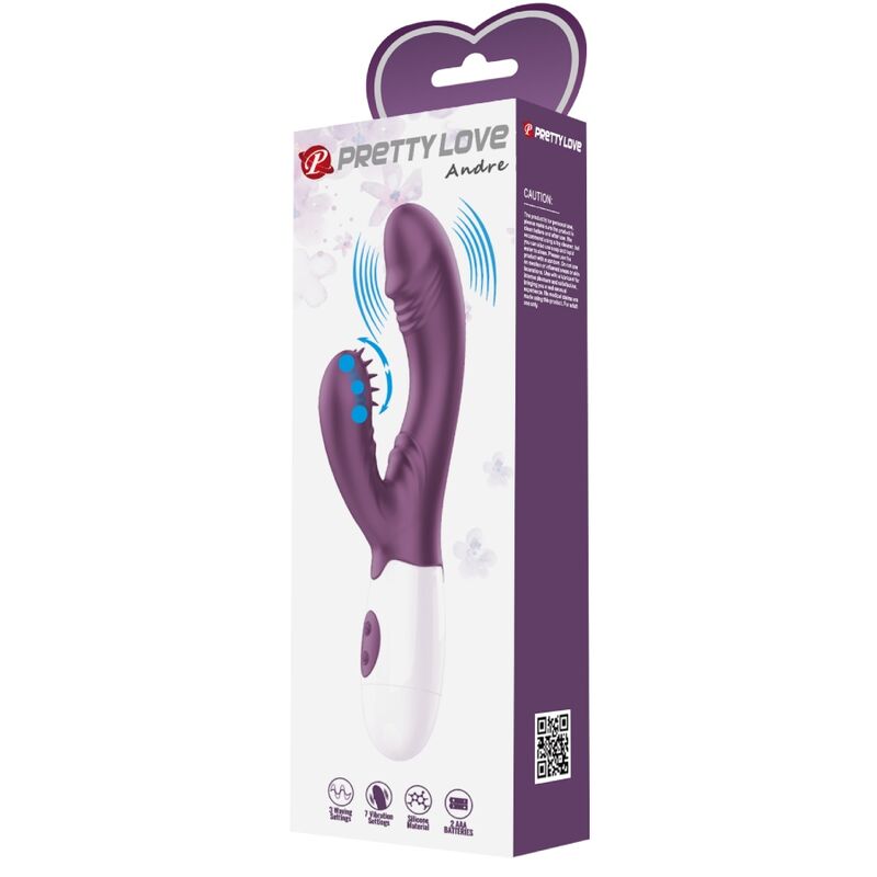 PRETTY LOVE - ANDRE VIBRADOR RABBIT &amp; ESTIMULADOR PUNTO G MORADO