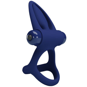 Pretty Love – Mat double anneau avec vibration & stimulateur bleu