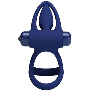 Pretty Love – Mat double anneau avec vibration & stimulateur bleu