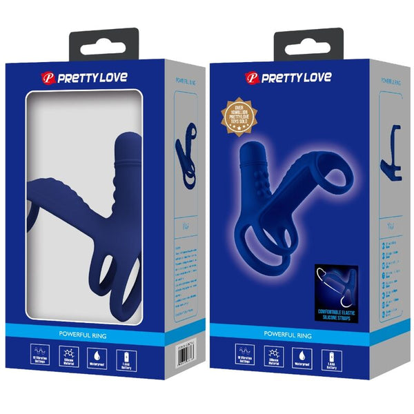 PRETTY LOVE - ELISH ANILLO VIBRADOR MET AZUL-EXTENSIE