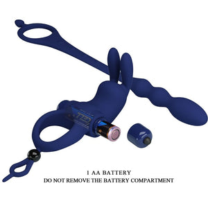 Pretty Love – Ayad anneau vibrateur lapin avec plug bleu