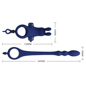 Pretty Love – Ayad anneau vibrateur lapin avec plug bleu
