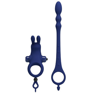 Pretty Love – Ayad anneau vibrateur lapin avec plug bleu