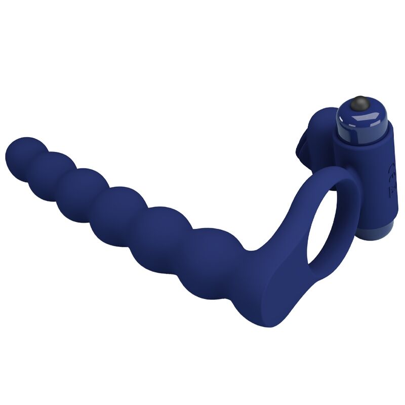 PRETTY LOVE - AJMAL ANILLO VIBRADOR MET PLUG AZUL