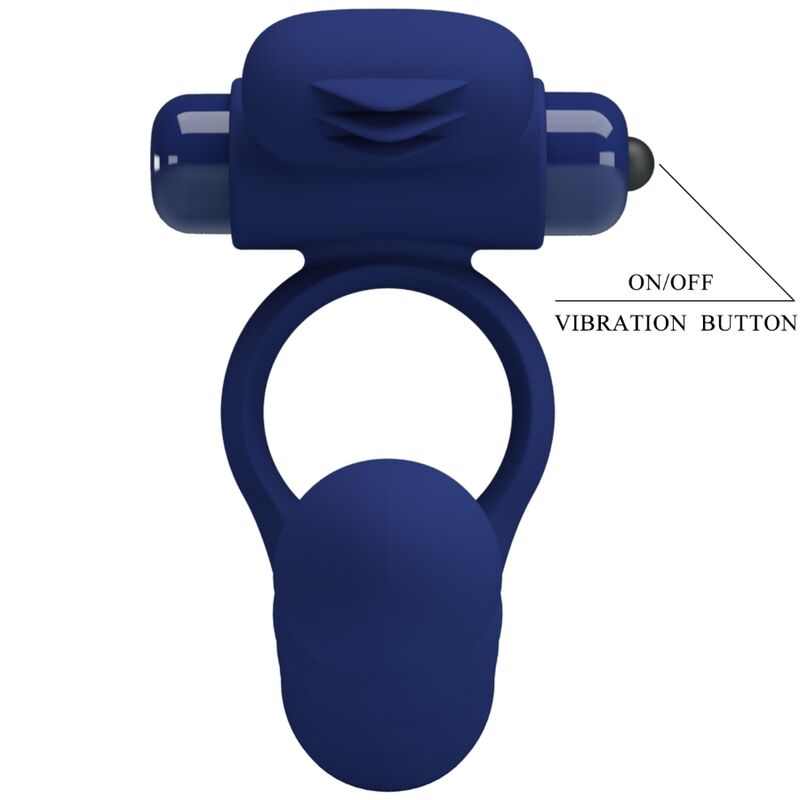 PRETTY LOVE - AJMAL ANILLO VIBRADOR MET PLUG AZUL