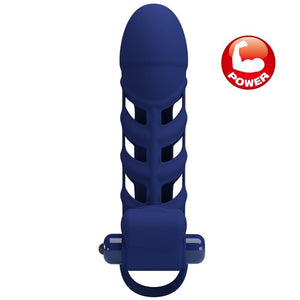Pretty Love – Altaf anneau vibrateur avec gaine en silicone bleu