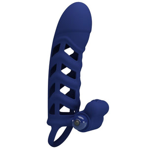 Pretty Love – Altaf anneau vibrateur avec gaine en silicone bleu