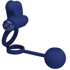 Pretty Love – Remington double anneau vibrant avec plug bleu