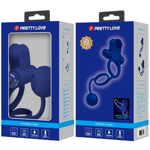 Pretty Love – Remington double anneau vibrant avec plug bleu