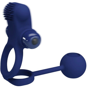 Pretty Love – Remington double anneau vibrant avec plug bleu