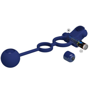 Pretty Love – Remington double anneau vibrant avec plug bleu