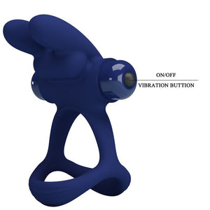 Pretty Love – Francisco double anneau vibrant lapin bleu