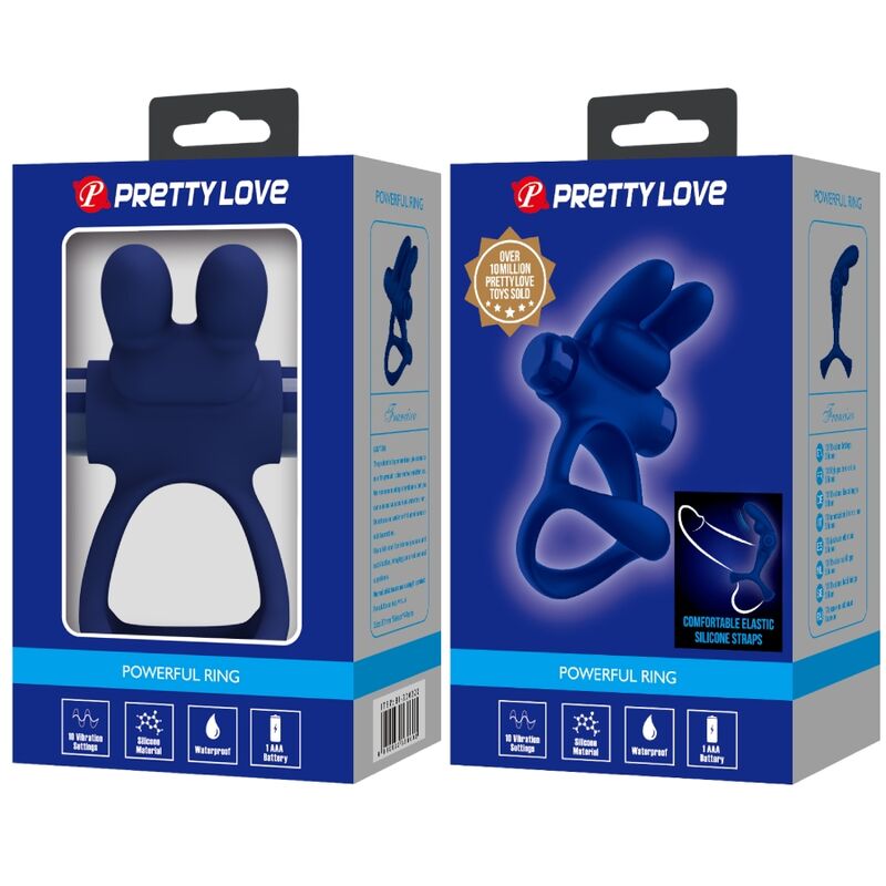 MOOIE LIEFDE - FRANCISCO DOBLE ANILLO VIBRADOR KONIJN AZUL