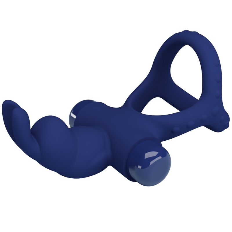 MOOIE LIEFDE - LUCHITO DOBLE ANILLO VIBRADOR KONIJN AZUL