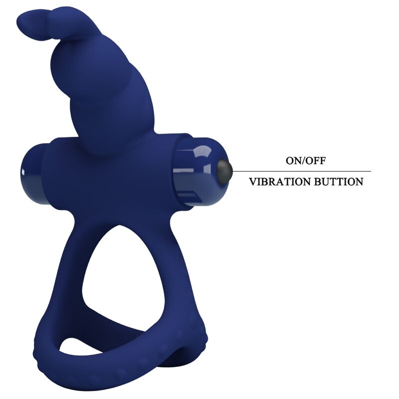 MOOIE LIEFDE - LUCHITO DOBLE ANILLO VIBRADOR KONIJN AZUL