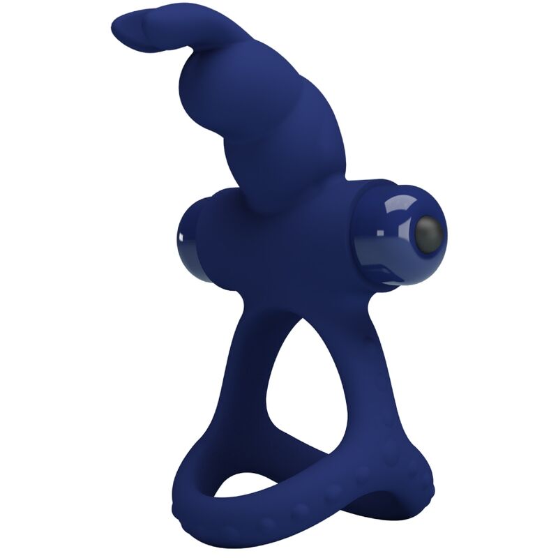 MOOIE LIEFDE - LUCHITO DOBLE ANILLO VIBRADOR KONIJN AZUL