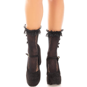 Leg Avenue – Chaussettes à volants blancs