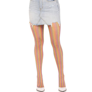 Leg Avenue – Bas au crochet multicolore
