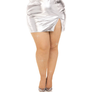 Leg Avenue – Bas maille cristalisée caramel grande taille