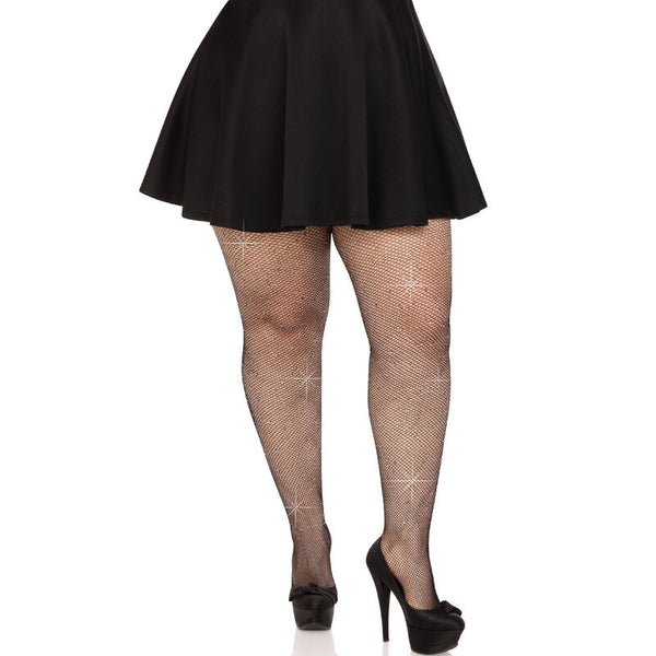 Leg Avenue – Bas maille cristalisée caramel grande taille