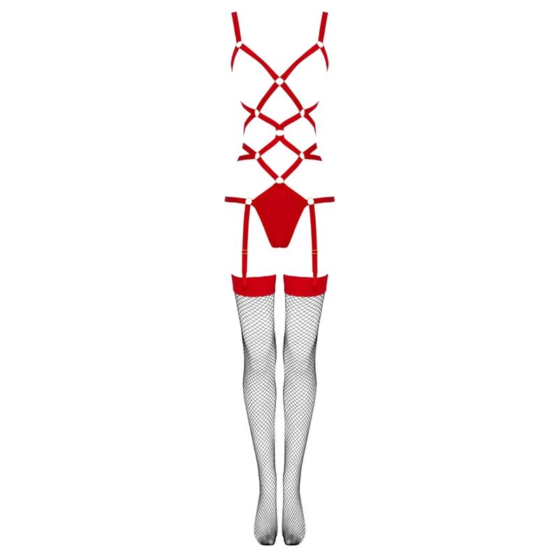 LIVCO CORSETTI FASHION - THIARA LC 20213 SET BODY + MEDIA ROJA S/M