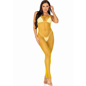 Leg Avenue – Robe longue filet jaune taille unique